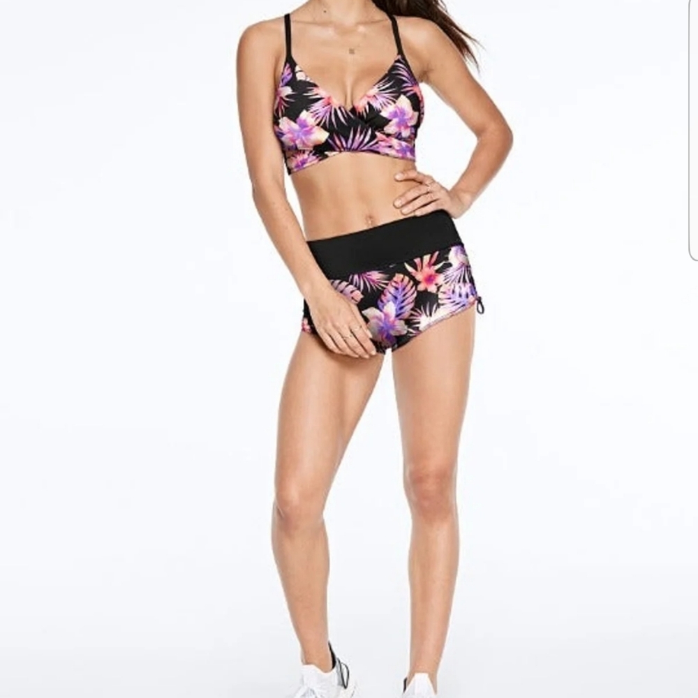 VS Pink Gym to Swim floral shortie set